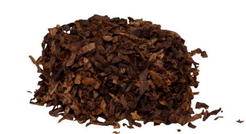 A pile of Cavendish tobacco leaves
